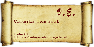 Valenta Evariszt névjegykártya